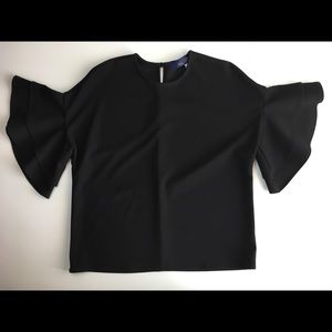 Francesca’s Black Ruffle Sleeve Blouse
